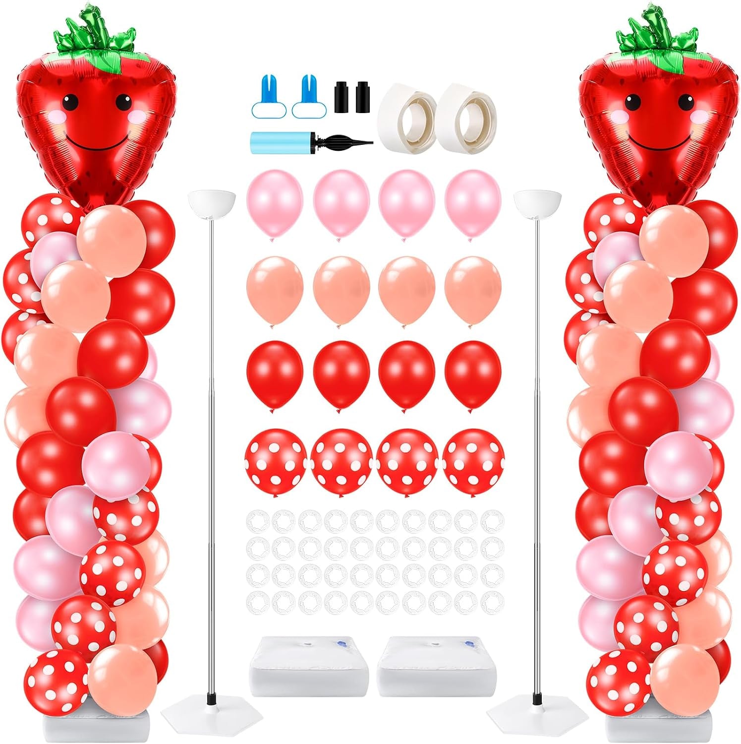2 Sets Daisy Pastel Party Balloon Column Stand Kit, Adjustable Groovy Balloon Arch Stand Kit for Macaron Boho Summer Daisy Floral Theme Easter Party Decoration