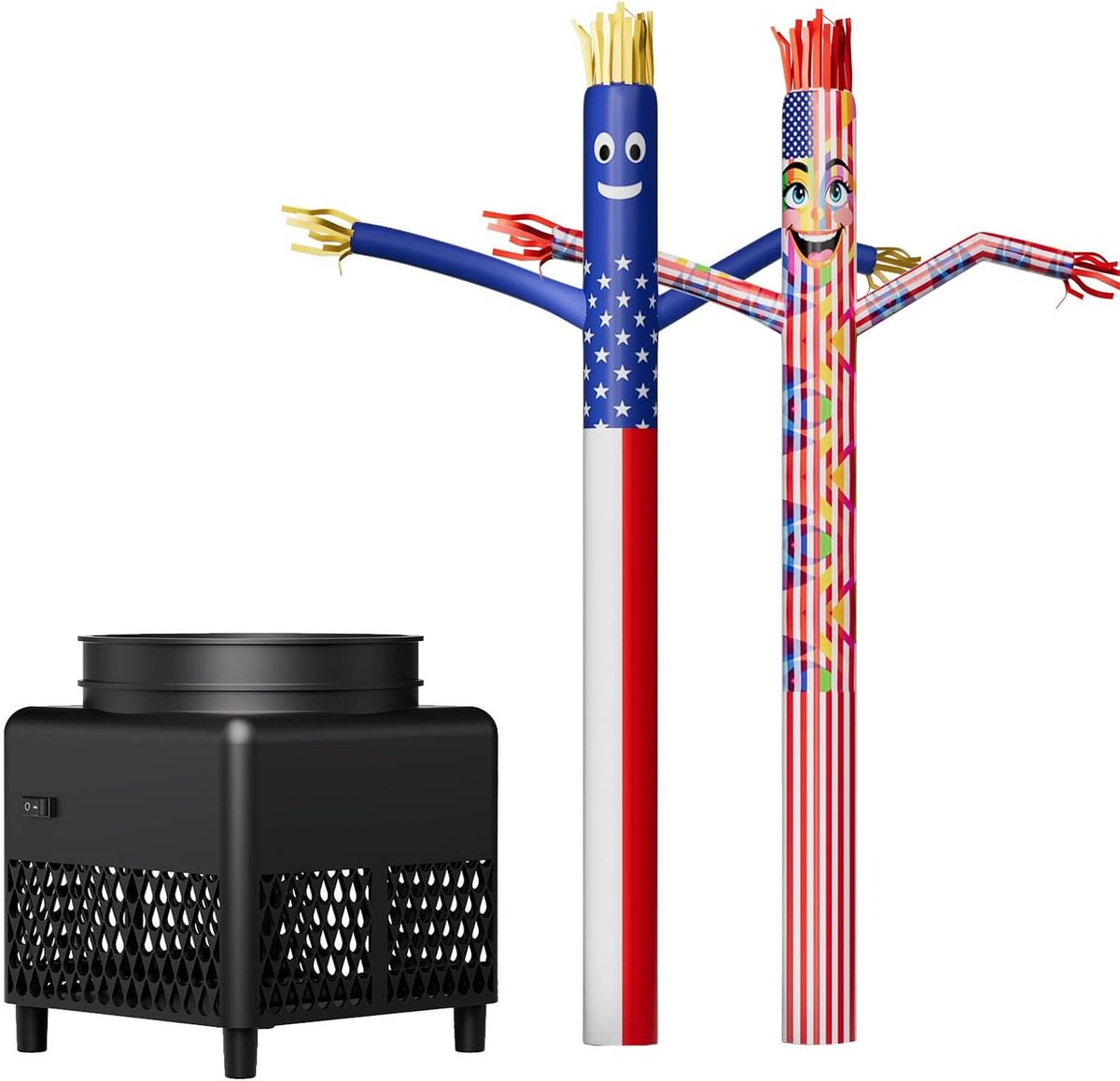 7FT Inflatable Tube Man with 1Pc Blower & 2Pc Dancer, Sky Air Waving Puppet Dancer, Blow up Wacky Wavy Inflatable Flappy Arm Guy for Party, Amusement Park,Outdoor Decoration Advertising