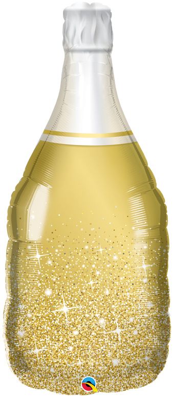 39" Jumbo Golden Bubbly Champagne Bottle Foil Balloon (1 Pack) #98219