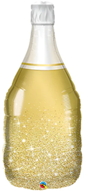 39" Jumbo Golden Bubbly Champagne Bottle Foil Balloon(1 Pack) #98219