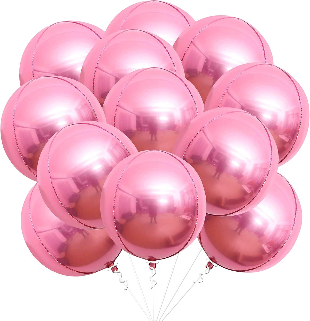 22-Inch Black Mylar Round Foil Balloons - Pack of 12