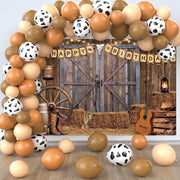 Cowboy Birthday Party Decorations Western Birthday Party Supplies, 65Pcs Cowboy Balloons and 1Pcs Western Birthday Backdrop for Cowboy Rodeo Birthday Party Country Western Baby Shower