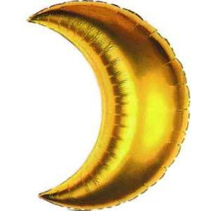 9" Gold Crescent Moon Foil Air Fill Only (5 PACK) #42122-09