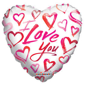 9" I Love You Sketchy Hearts Mini Air Fill Only (5 PACK)