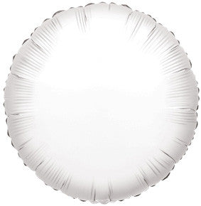 9" Mini White Circle Foil Balloons Air Fill Only 5 Pack #34069