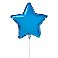 9" Mini Blue Star Foil Balloon Air Fill Only (5 PACK) #17351-09