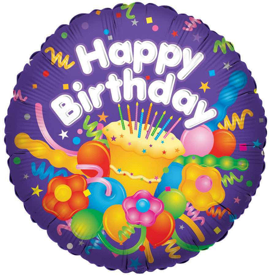 9" Mini Birthday Cupcake Air Fill Foil Balloons (5 Pack) #17763