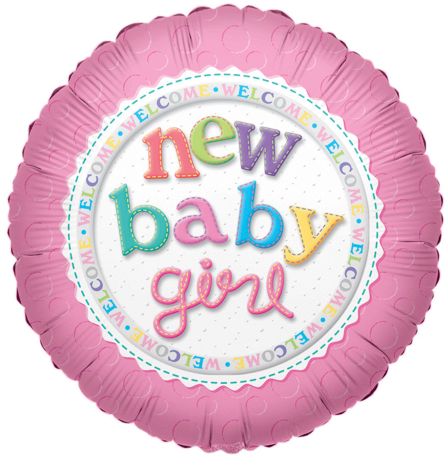 9" Mini New Baby Girl Balloon Air Fill Stick Balloons (5 Pack)