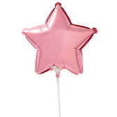 9" Mini Pink Foil Star Balloon Air Fill Only (5 PACK) #34020-09