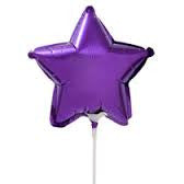 9" Mini Purple Stars Foil Balloon Air Fill Only (5 PACK) #34023-09