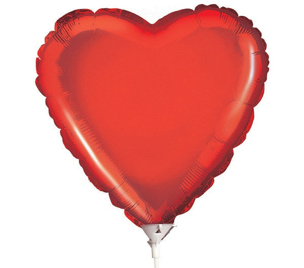 9" Mini Red Heart Foil Balloon AIR Fill Only (5 PACK) #34110-09
