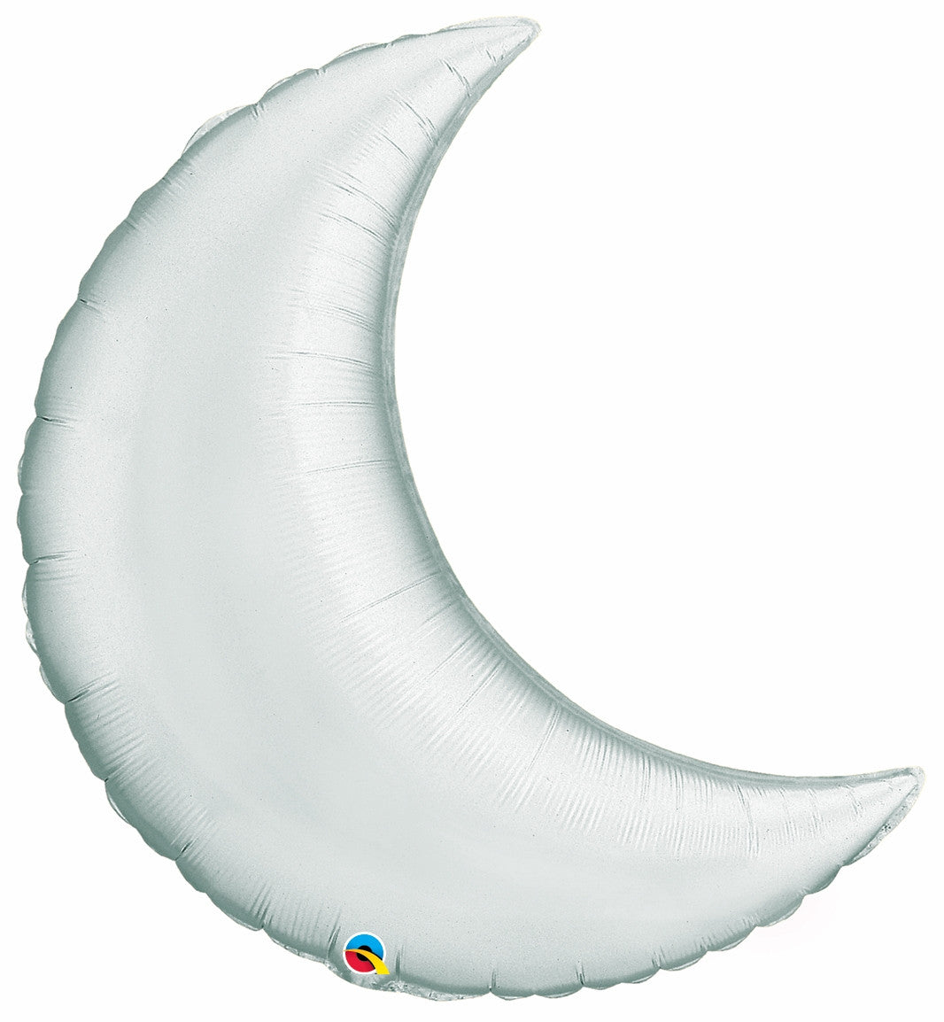 9" Silver Crescent Moon Foil Balloons AIR FILL ONLY (5 PACK) #42123