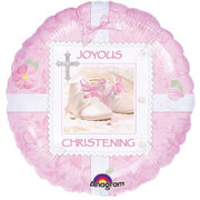 18" Joyous Christening Pink Helium Foil Balloons (5 PACK) #117096