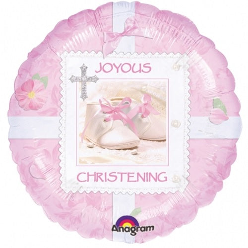 18" Joyous Christening Pink Helium Foil Balloons (5 PACK) #117096