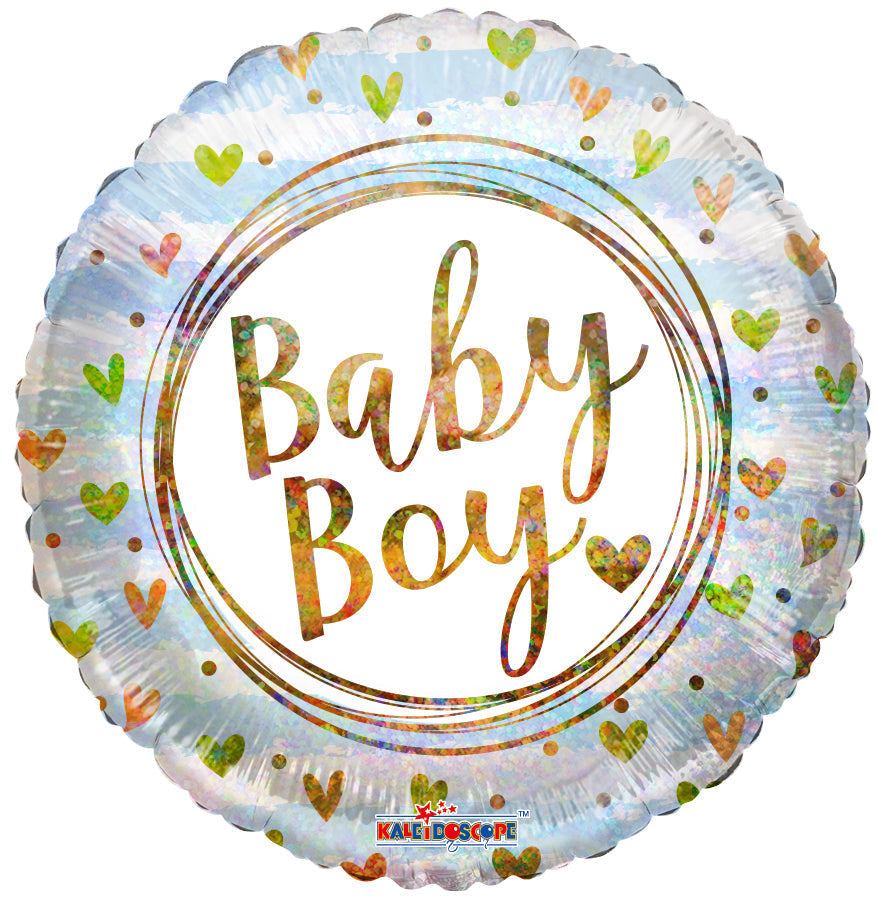 9" Mini Baby Boy Ring & Hearts Air Fill Only Foil Balloon (5 PACK) #16527-09