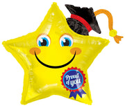 36" Jumbo Proud Of You Grad Smiley Star Helium Foil Balloon (1 Per Pack) #85242