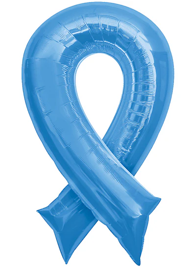 36" Large Blue Cancer Awareness Ribbon Helium Foil Balloon 1ct #29474