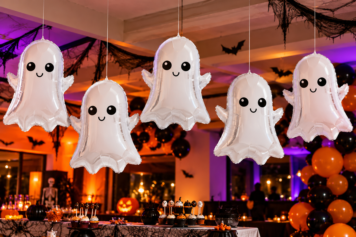24" Halloween GHOST Shape Helium Foil Balloons 1CT #78193