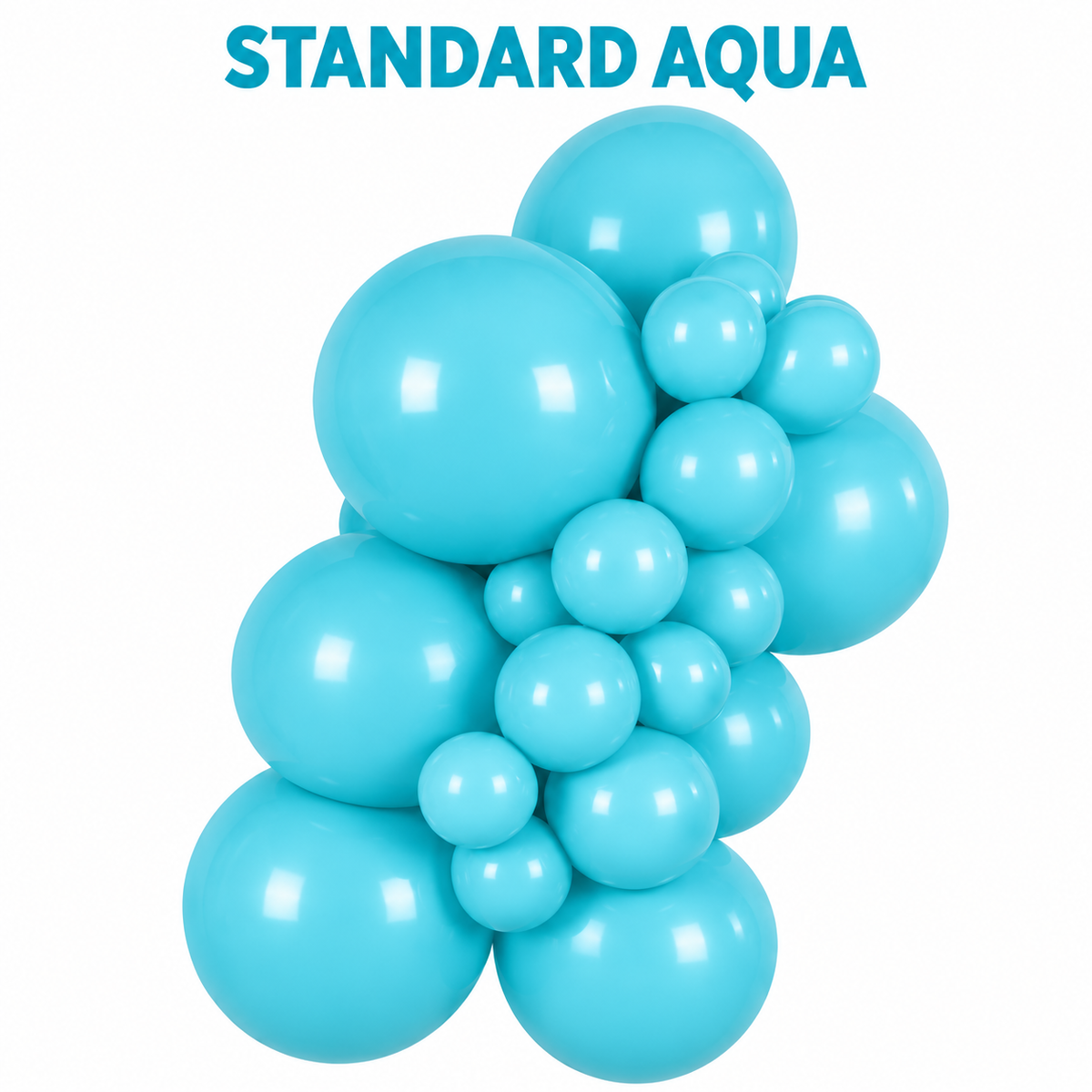 12" Kalisan Standard Aqua Latex Balloons 50 Count Bag - SKU #67864