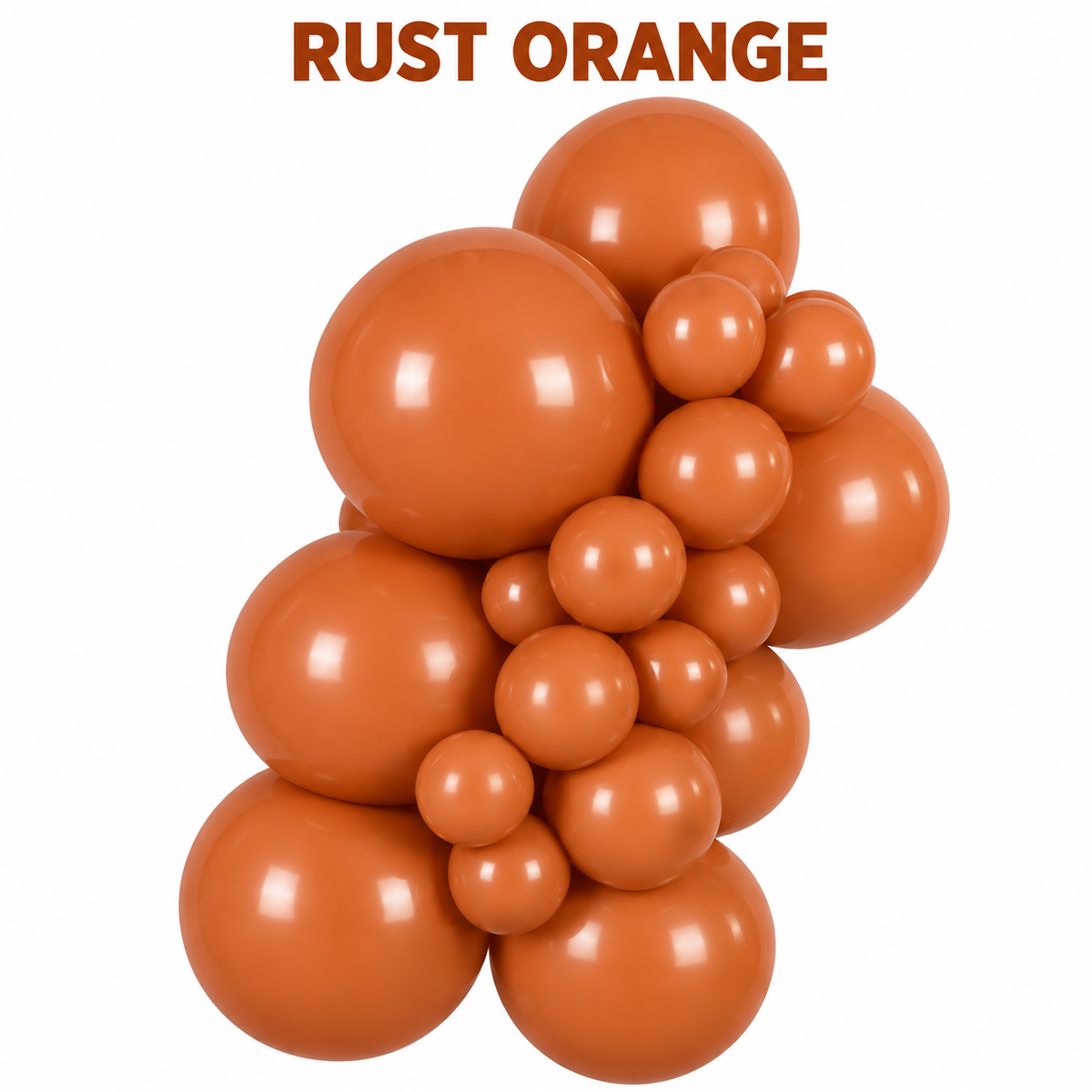 5" Kalisan Retro Rust Orange Latex Balloons 100 Count Bag - SKU #61004