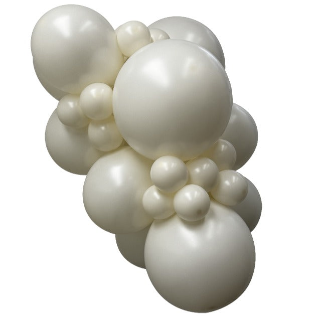 Sempertex DeluxeAlmondWhite balloons – inflated color cluster