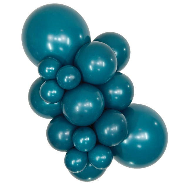 Sempertex Deluxe Deep Teal balloons – inflated color cluster