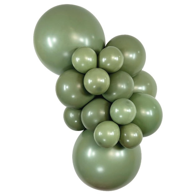 Sempertex Deluxe Eucalyptus balloons – inflated color cluster