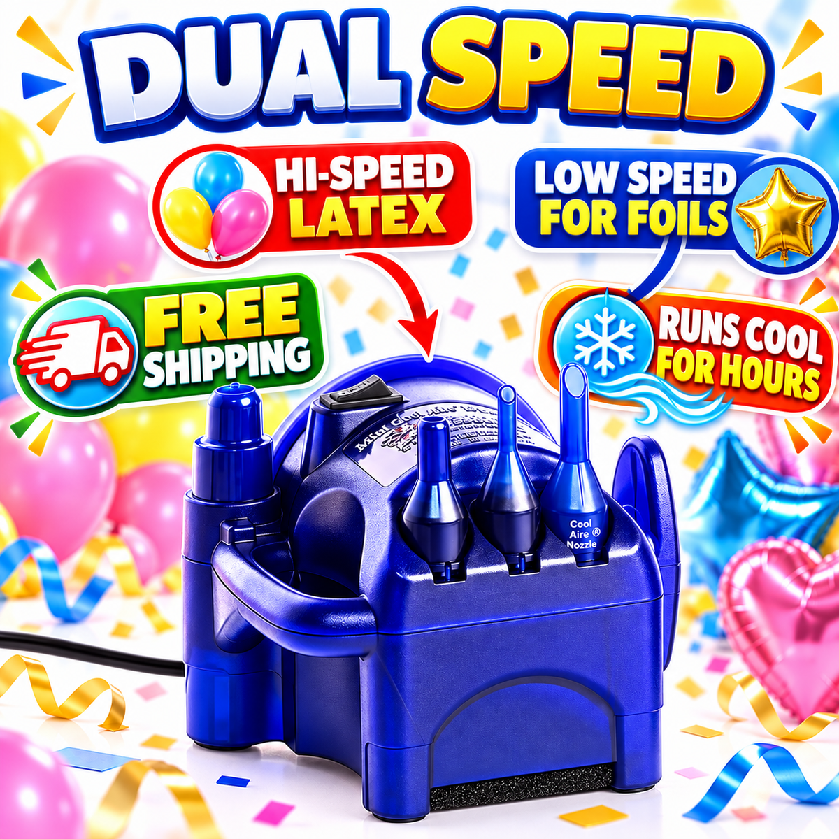 Premium Dual Pro Cool Air Mini Inflator Station (Dark Blue) Free Shipping #98012