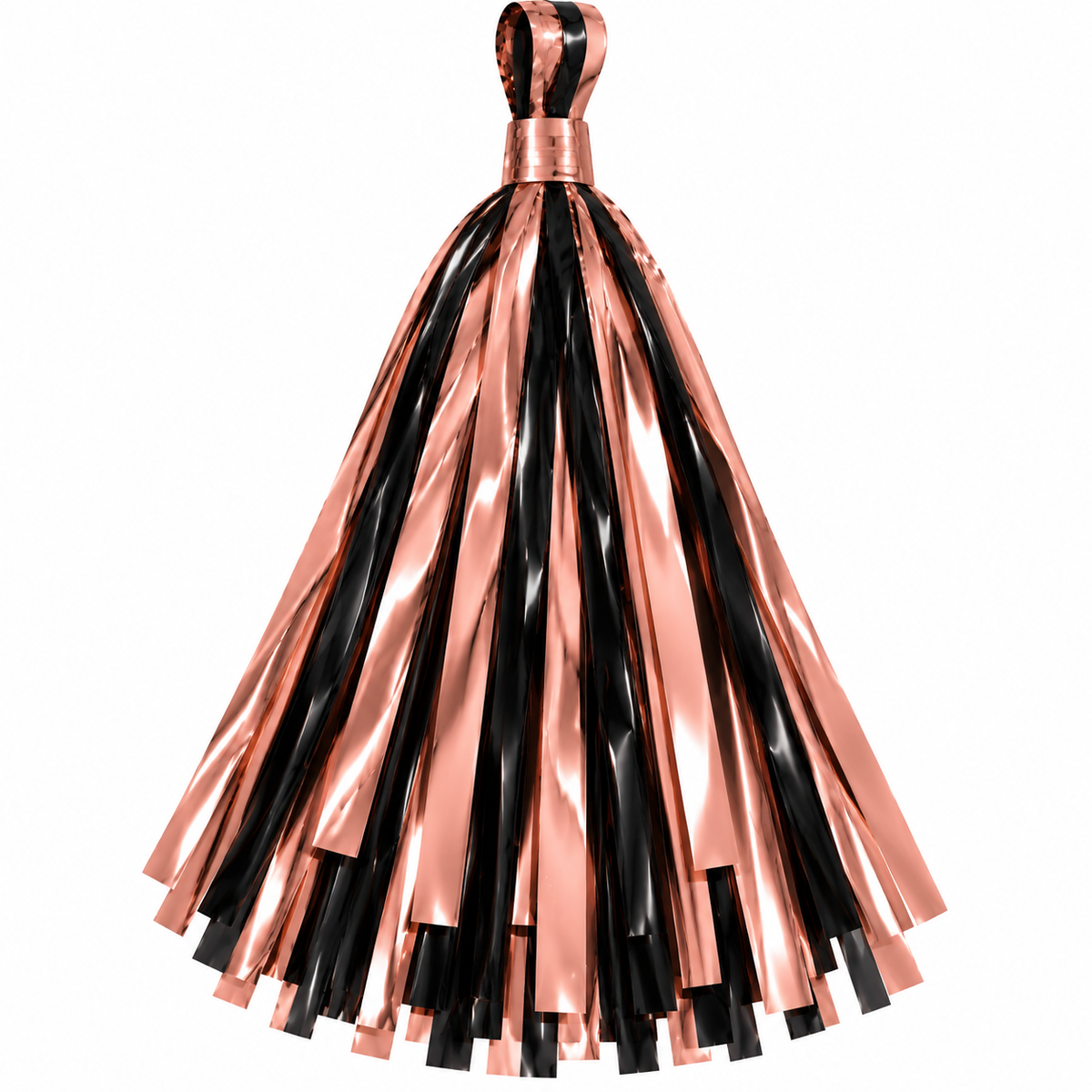 12" Balloon Tassel Rose Gold w/ Black 12 Pack #LGTASRGBL