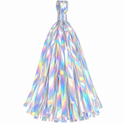 12" Balloon Tassel Silver Holographic 12 Pack #LGTASSH