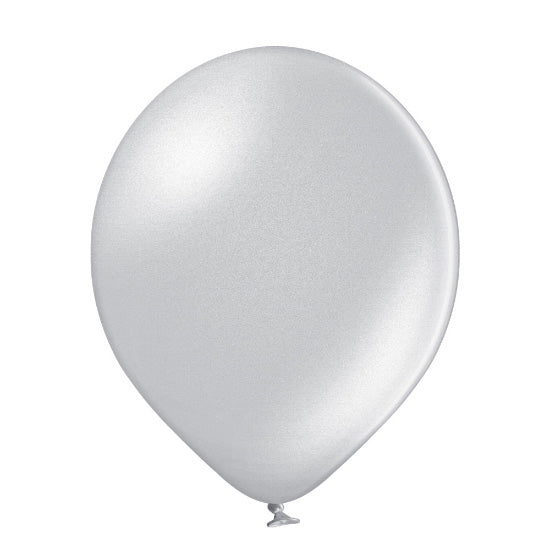 12" Metallic Silver Premium Quality Latex Balloons 100 per bag #18001