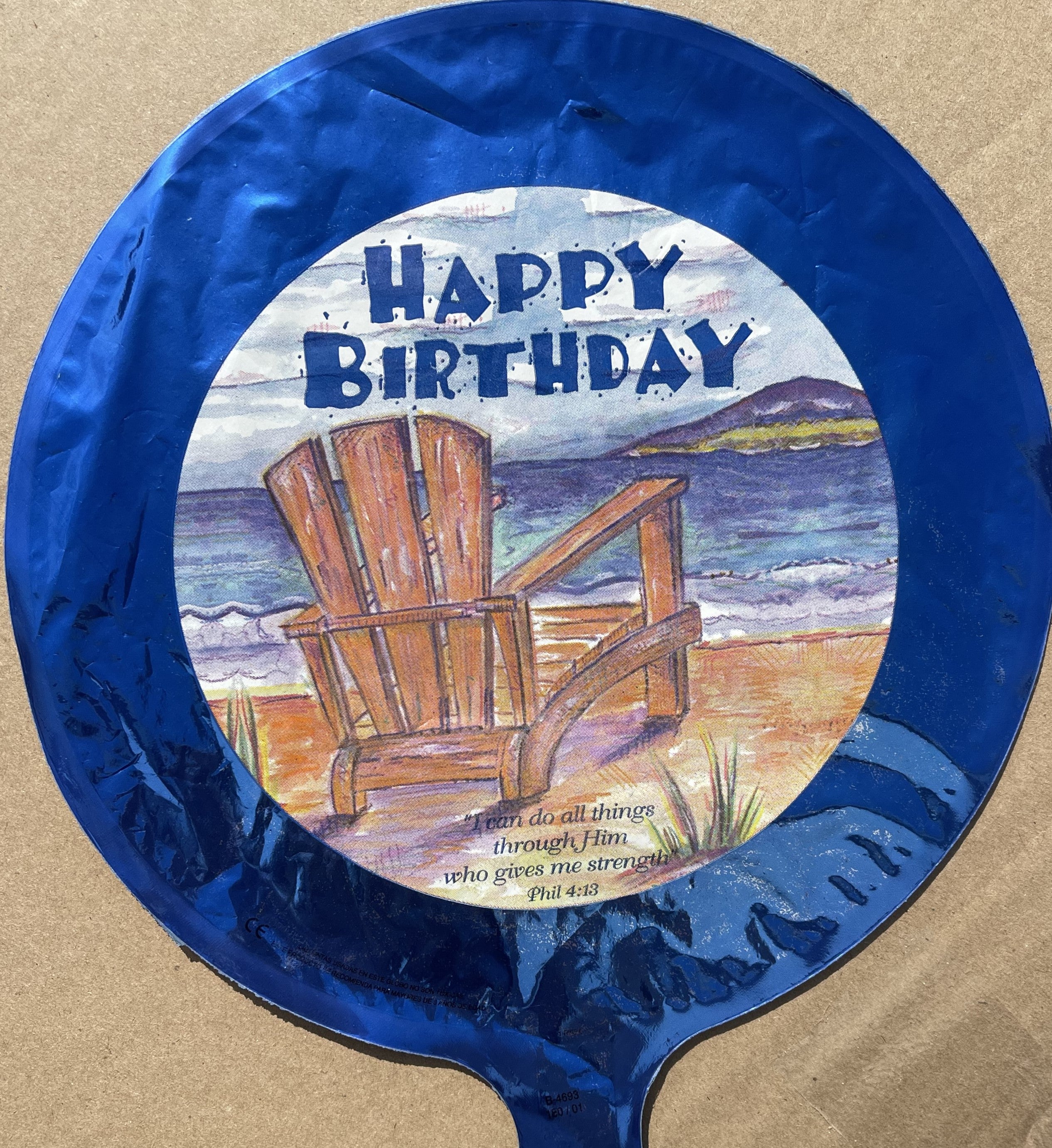 9" Happy Birthday Bible Verse Air Fill Only Foil Balloon (5 PACK) #91043