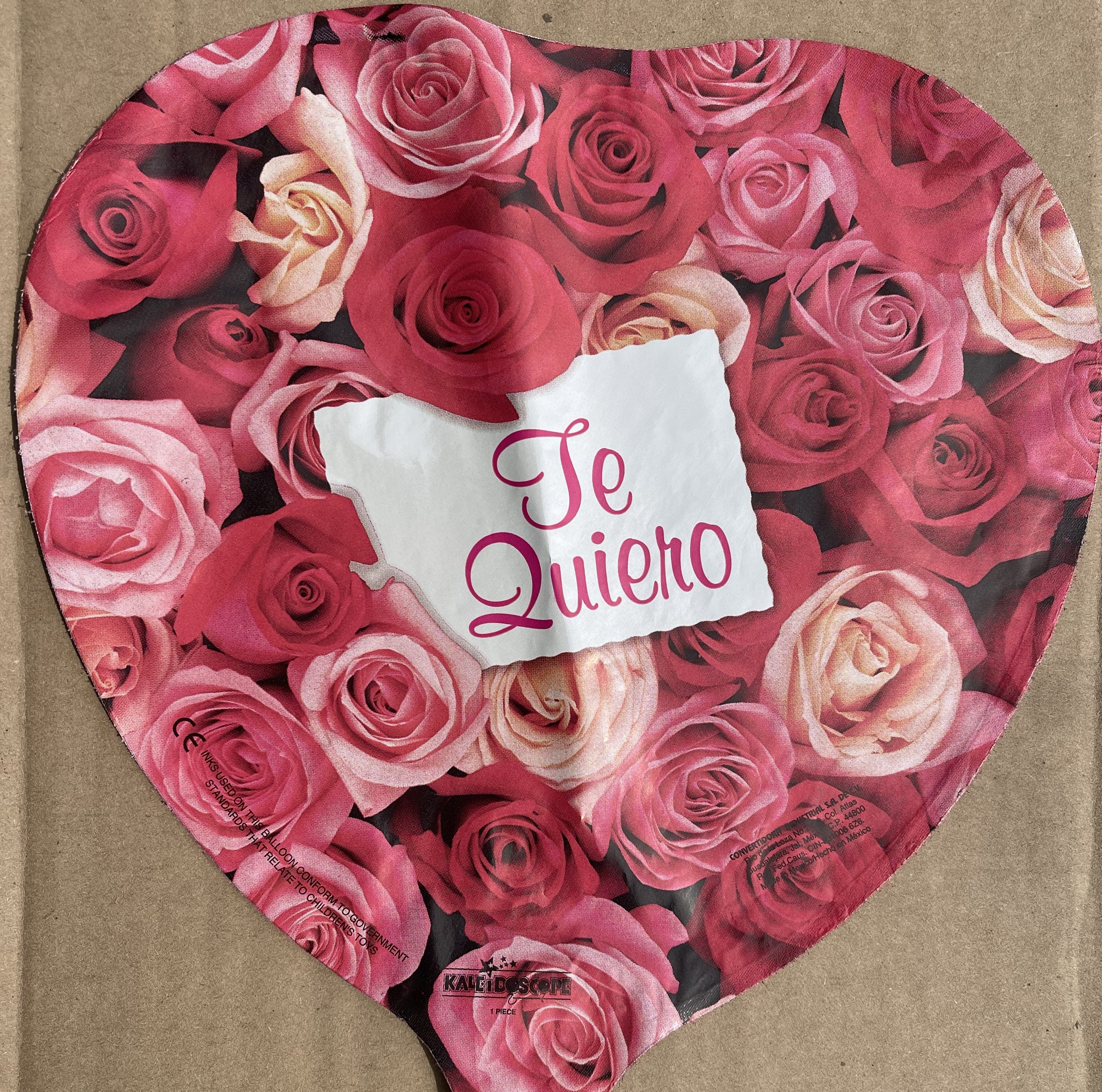 9" Te Quiero Roses Heart Shaped Air Fill Only Foil Balloon (5 Pack)