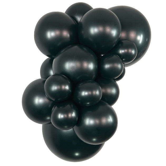 Sempertex MetallicBlack balloons – inflated color cluster