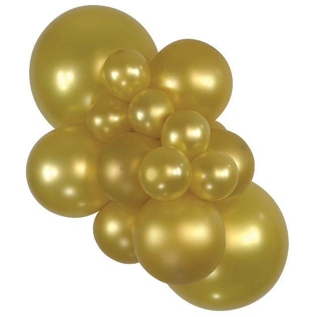 Sempertex MetallicGold balloons – inflated color cluster