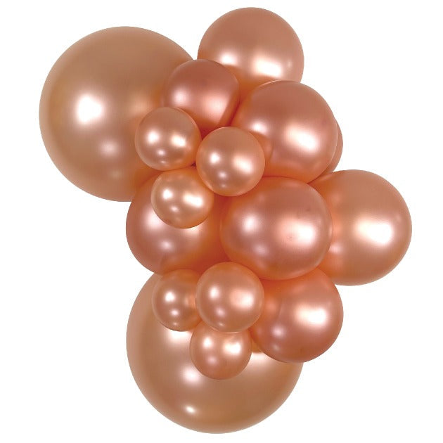 Sempertex MetallicRoseGold balloons – inflated color cluster