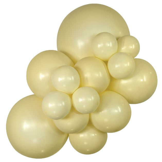 Sempertex PastelMatteYellow balloons – inflated color cluster