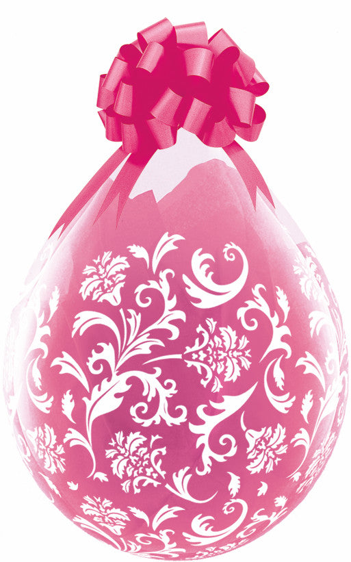 18" Qualatex Damask Print Helium Latex Balloons 25ct #37652