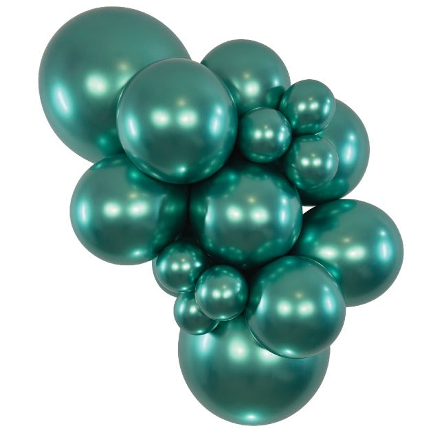 Sempertex ReflexAuroraGreen balloons – inflated color cluster