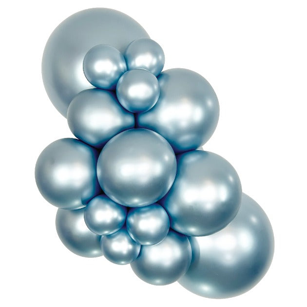 Sempertex SilkArcticBlue balloons – inflated color cluster