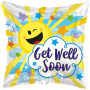 9" Get Well Soon Sun Helium Foil Balloons (5 PACK) #16577