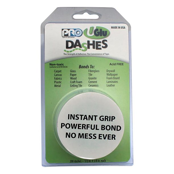 Pro Tapes UGlu 650 Dash Sheets 1/2"x5/8" 200 Count Retail Pack