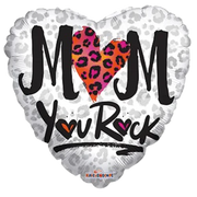 18" Mother's Day "MOM YOU ROCK" Helium Foil Balloon (5PACK) #84469