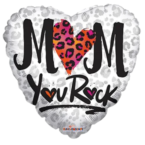 18" Mother's Day "MOM YOU ROCK" Helium Foil Balloon (5PACK) #84469