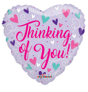 18" Thinking Of You Heart Shaped Gellibean Helium Balloon (5 PACK) #16541
