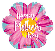4" Happy Mother's Day Pink Flower Air Fill Foil Balloons (5 PACK) #84276-04