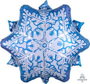18" Snowflake Star Shape Helium Foil Balloon 1pk #111010