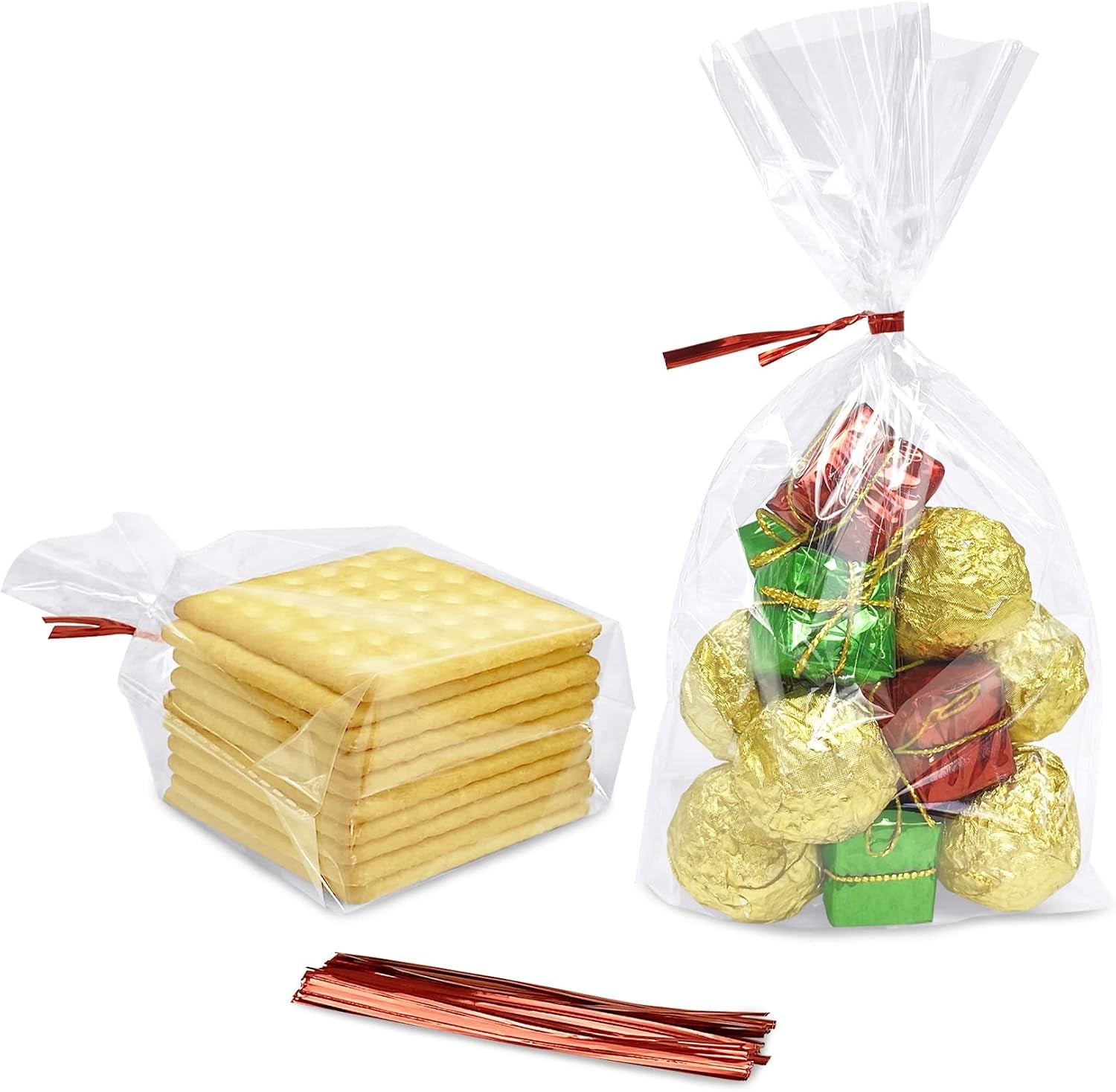 Cellophane Bags for Gift Baskets 16X24 Inches 5Pcs | Clear Cellophane Gift Bags (No Bow or Ribbon Included)