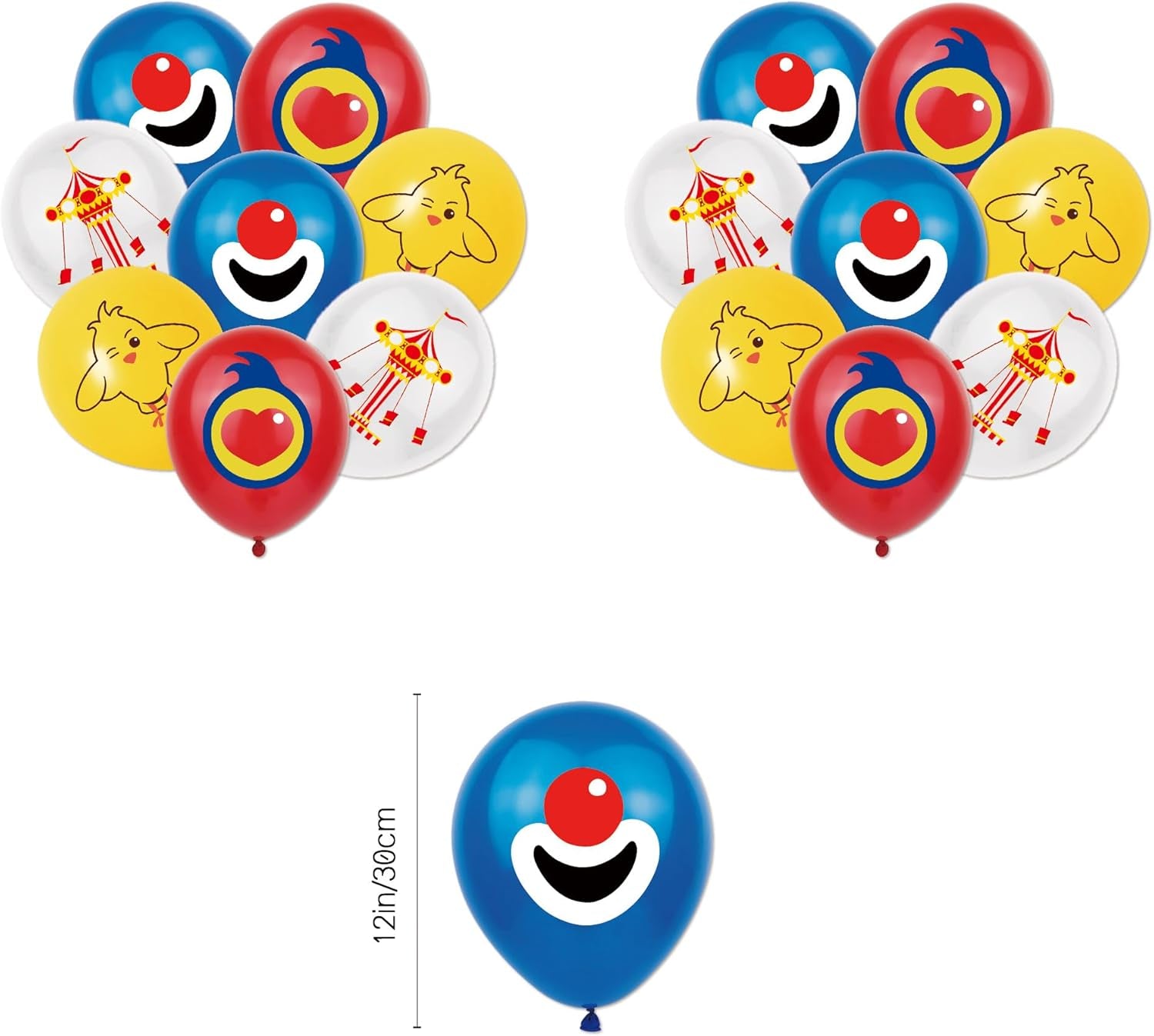 Circus Theme Birthday Party Decorations, Cartoon Carnival Animal Party Supplies with Happy Birthday Banner, Backdrop, Balloons, Cake & Cupcake Toppers for Carnival Themed Kids Birthday Party Decor