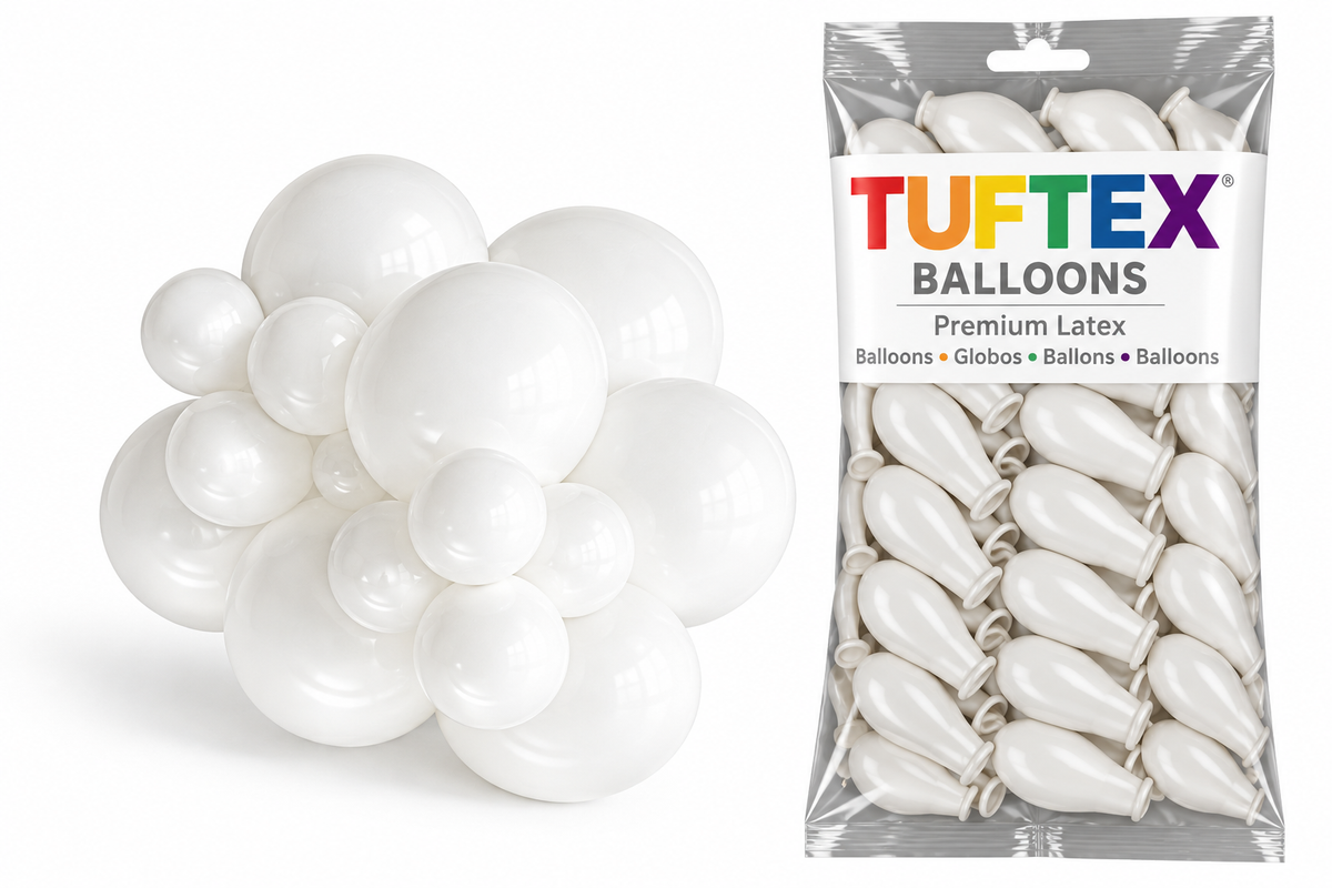 17" TUFTEX "Sugar" Pearl White Balloons 50ct #17037